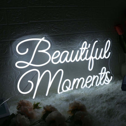 Beautiful Moments White Neon Sign | Shineneon
