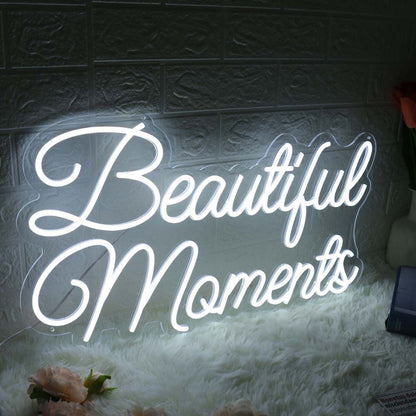 Beautiful Moments White Neon Sign | Shineneon