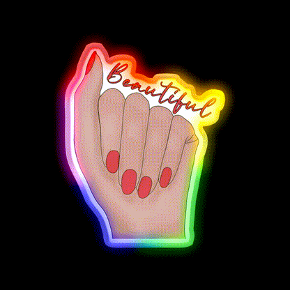 Beautiful Nail Salon Led Neon Sign Rgb Color - LED neon sign close-up detail