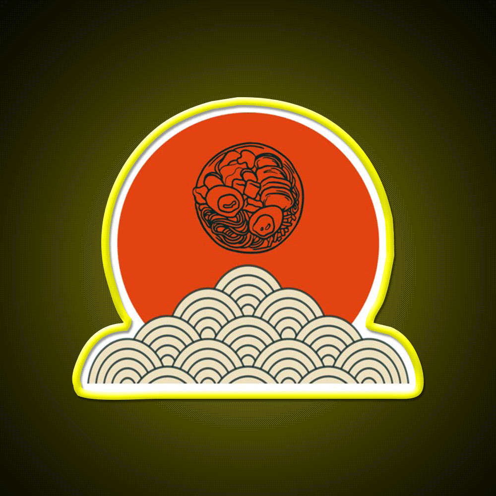 Beautiful Ramen Pieces Design Led Neon Sign Chinese Food Rgb Color