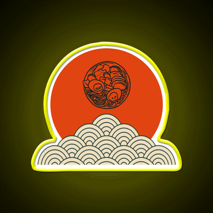 Beautiful Ramen Pieces Design Led Neon Sign Chinese Food Rgb Color