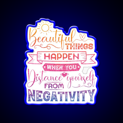 Beautiful Things Happen When You Distance Yourself Yoga Led Neon Sign Rgb Color