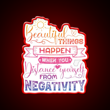 Beautiful Things Happen When You Distance Yourself Yoga Led Neon Sign Rgb Color