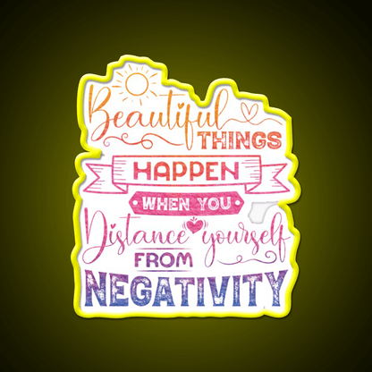 Beautiful Things Happen When You Distance Yourself Yoga Led Neon Sign Rgb Color - Shineneon