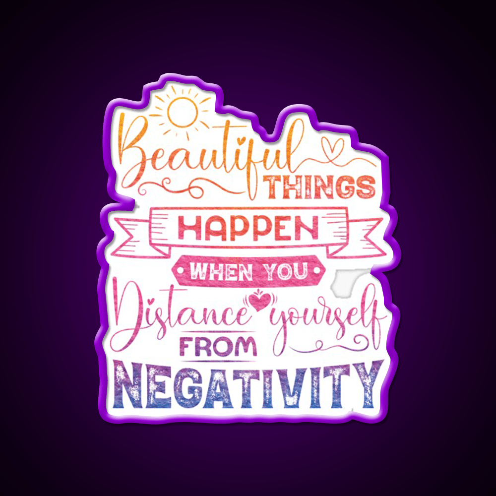 Beautiful Things Happen When You Distance Yourself Yoga Led Neon Sign Rgb Color - Shineneon