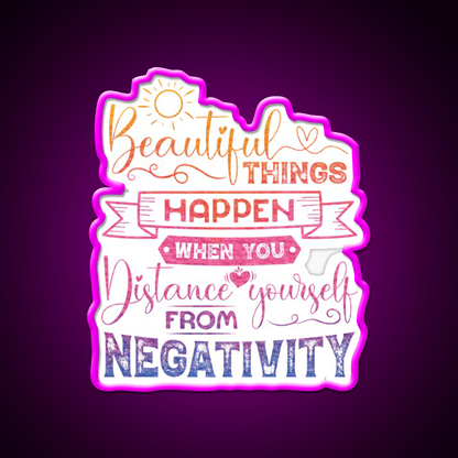 Beautiful Things Happen When You Distance Yourself Yoga Led Neon Sign Rgb Color - Shineneon