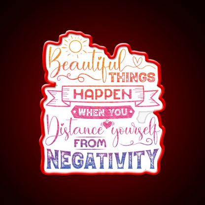 Beautiful Things Happen When You Distance Yourself Yoga Led Neon Sign Rgb Color - Shineneon