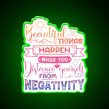 Beautiful Things Happen When You Distance Yourself Yoga Led Neon Sign Rgb Color - Shineneon
