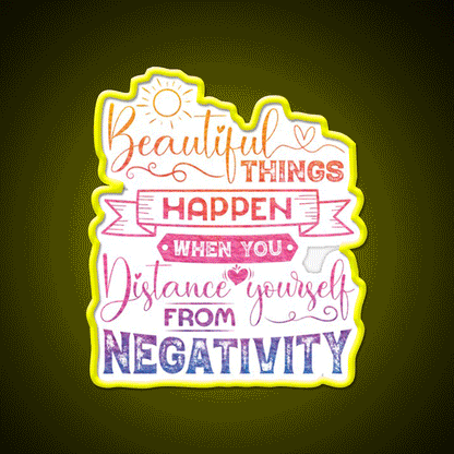 Beautiful Things Happen When You Distance Yourself Yoga Led Neon Sign Rgb Color