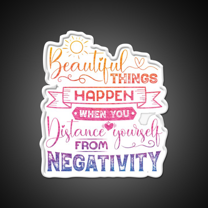 Beautiful Things Happen When You Distance Yourself Yoga Led Neon Sign Rgb Color