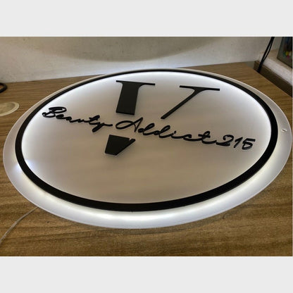 Beauty Addict 215 Acrylic Business Logo Sign - Shineneon