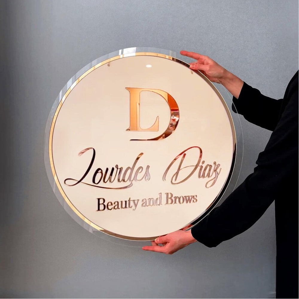 Beauty And Brows Acrylic Business Logo Sign