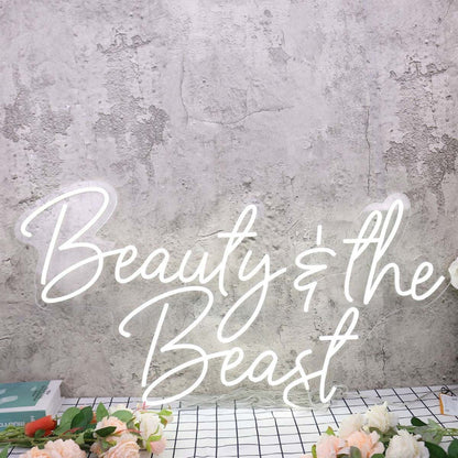 Beauty And The Beast White Led Neon Sign - Shineneon