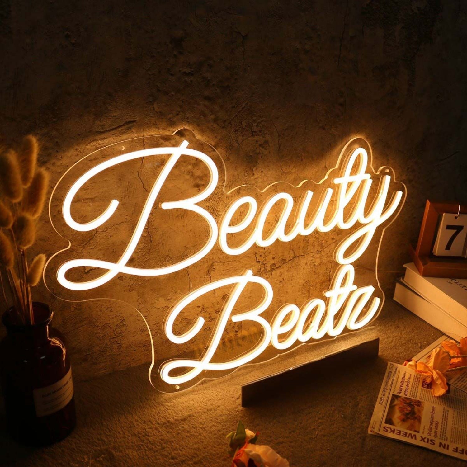Beauty Beatz Yellow Led Neon Sign - Shineneon