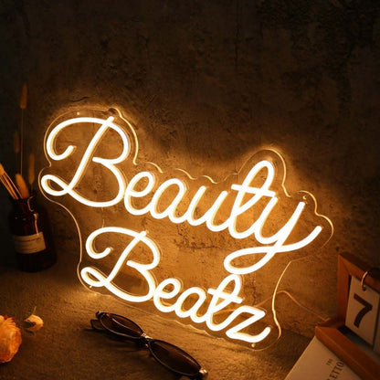 Beauty Beatz Yellow Led Neon Sign - Shineneon