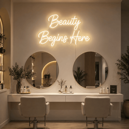Beauty Begins Here LED Neon Sign - Shineneon