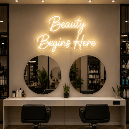 Beauty Begins Here LED Neon Sign - Shineneon