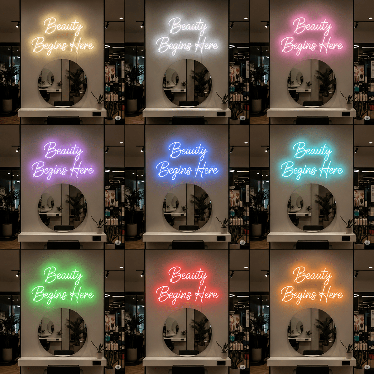 Beauty Begins Here LED Neon Sign - Shineneon