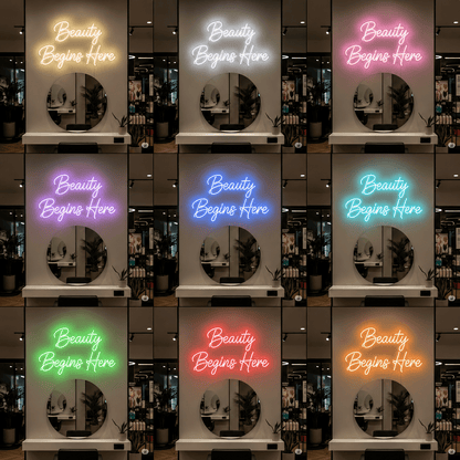Beauty Begins Here LED Neon Sign - Shineneon