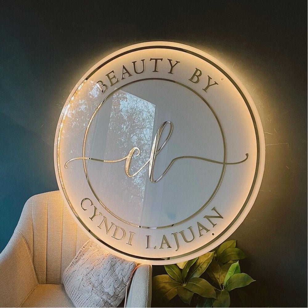 Beauty By Cl Acrylic Business Logo Sign - Shineneon