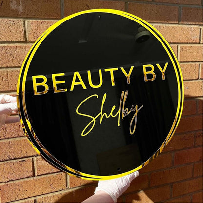 Beauty By Shelby Acrylic Business Logo Sign - Shineneon