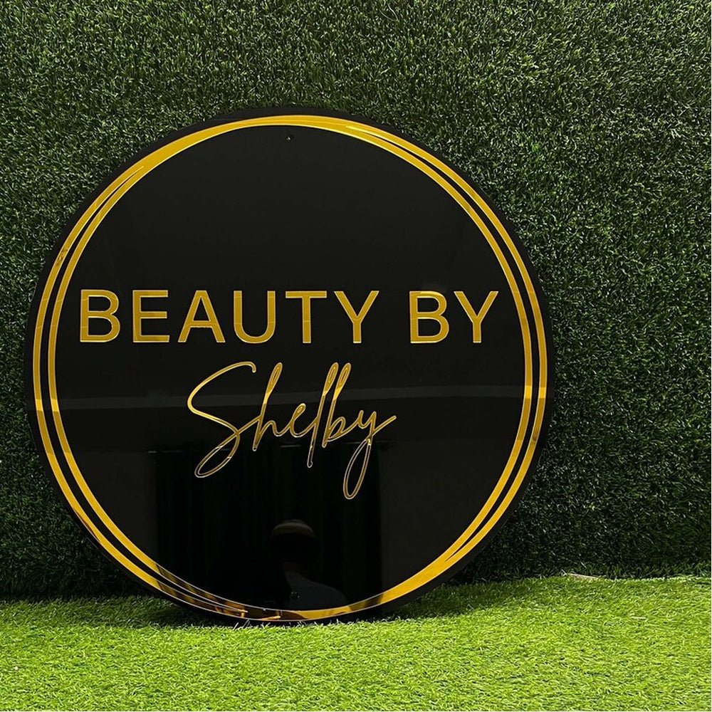Beauty By Shelby Acrylic Business Logo Sign - Shineneon