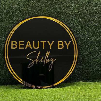 Beauty By Shelby Acrylic Business Logo Sign - Shineneon