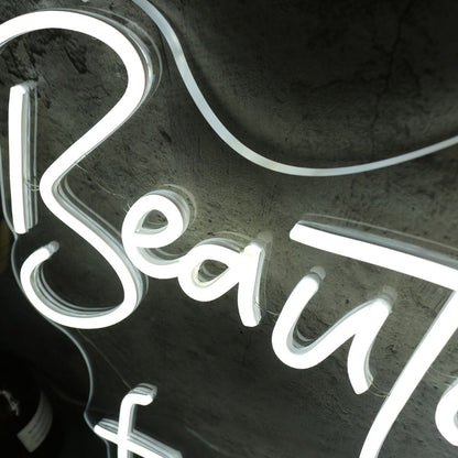 Beauty Come From Within White Led Neon Sign - Shineneon