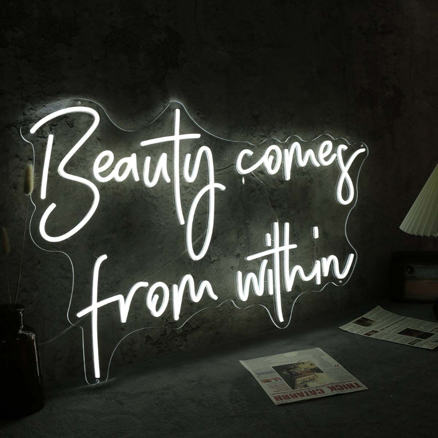 Beauty Come From Within White Led Neon Sign - Shineneon