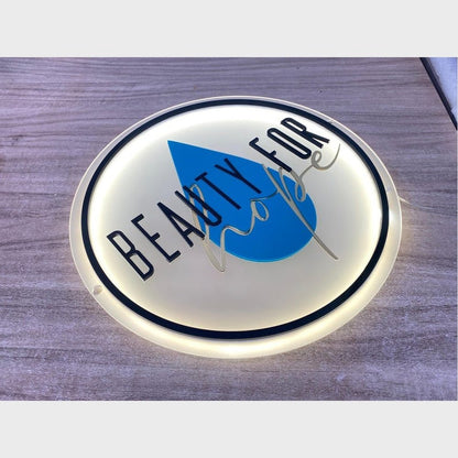 Beauty For Hope Acrylic Business Logo Sign - Shineneon
