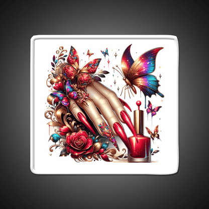 Beauty Of Butterfly And Nail Art Nail Salon Led Neon Sign Rgb Color - Shineneon