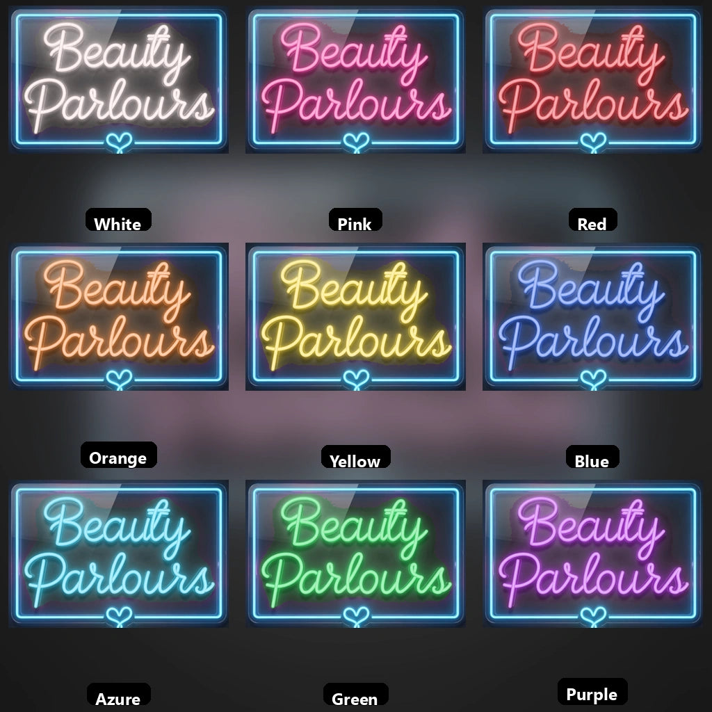 Beauty Parlours Wall Decor LED Neon Sign - 05 Color Grid