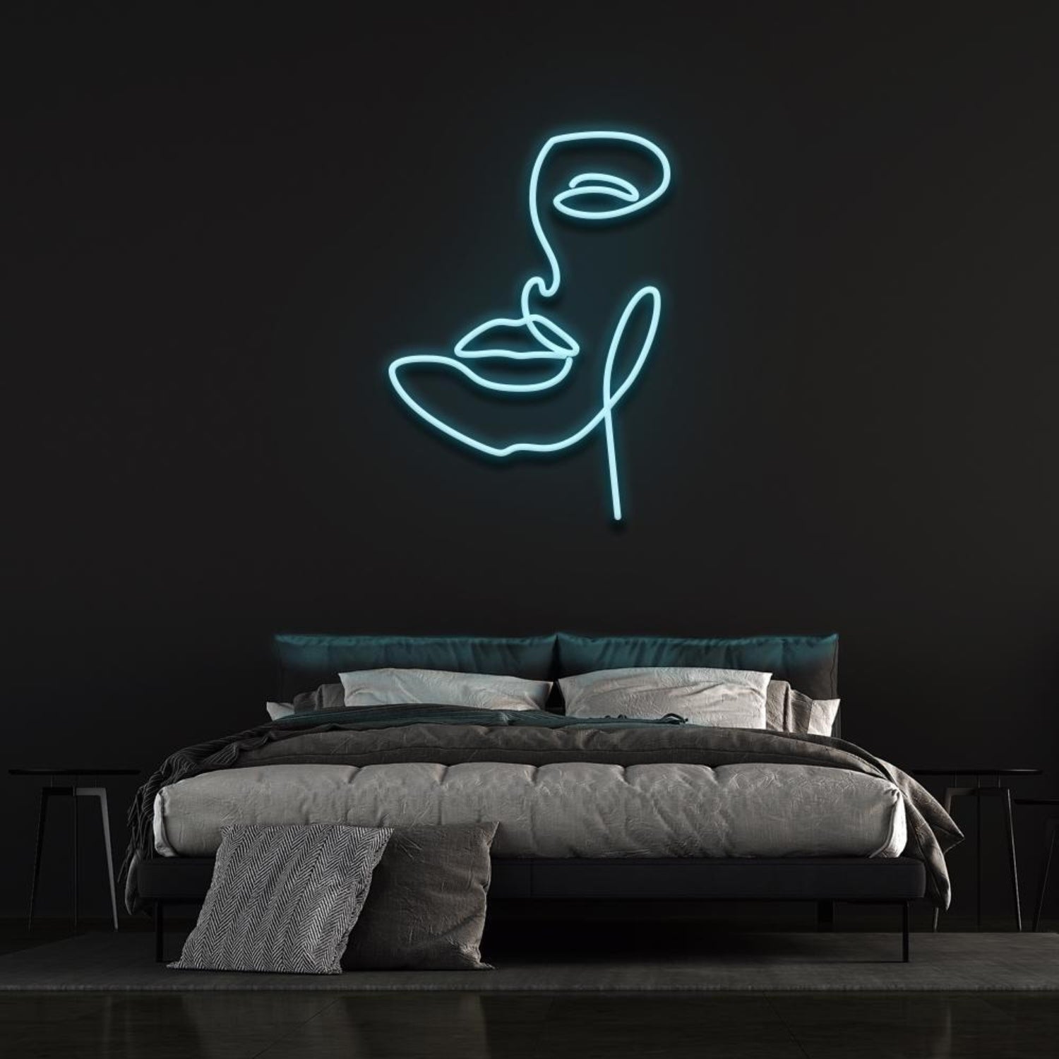 Beauty Purple Abstract Face Silhouette Led Neon Sign For Bedroom Wall Decor | Shineneon