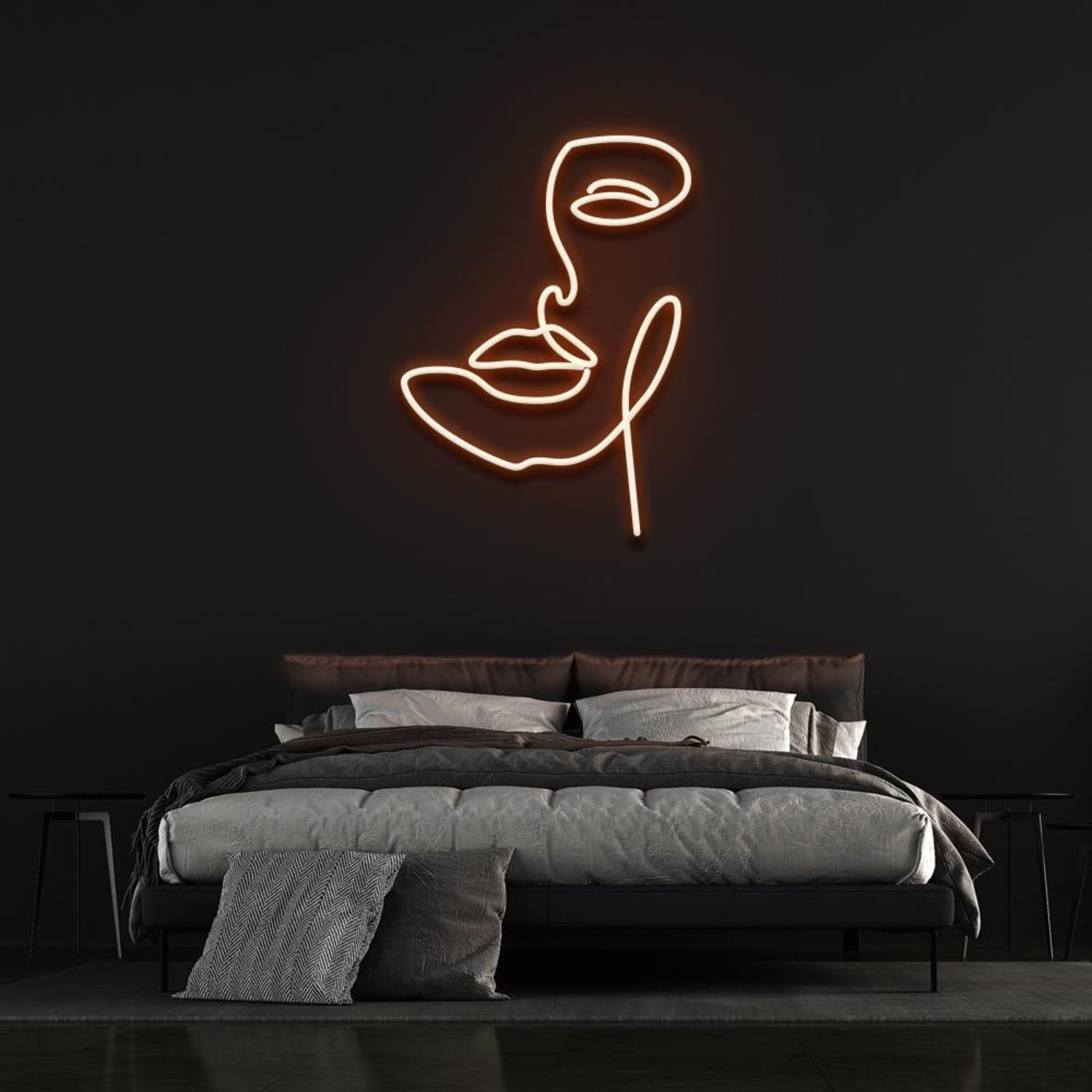 Beauty Purple Abstract Face Silhouette Led Neon Sign For Bedroom Wall Decor | Shineneon