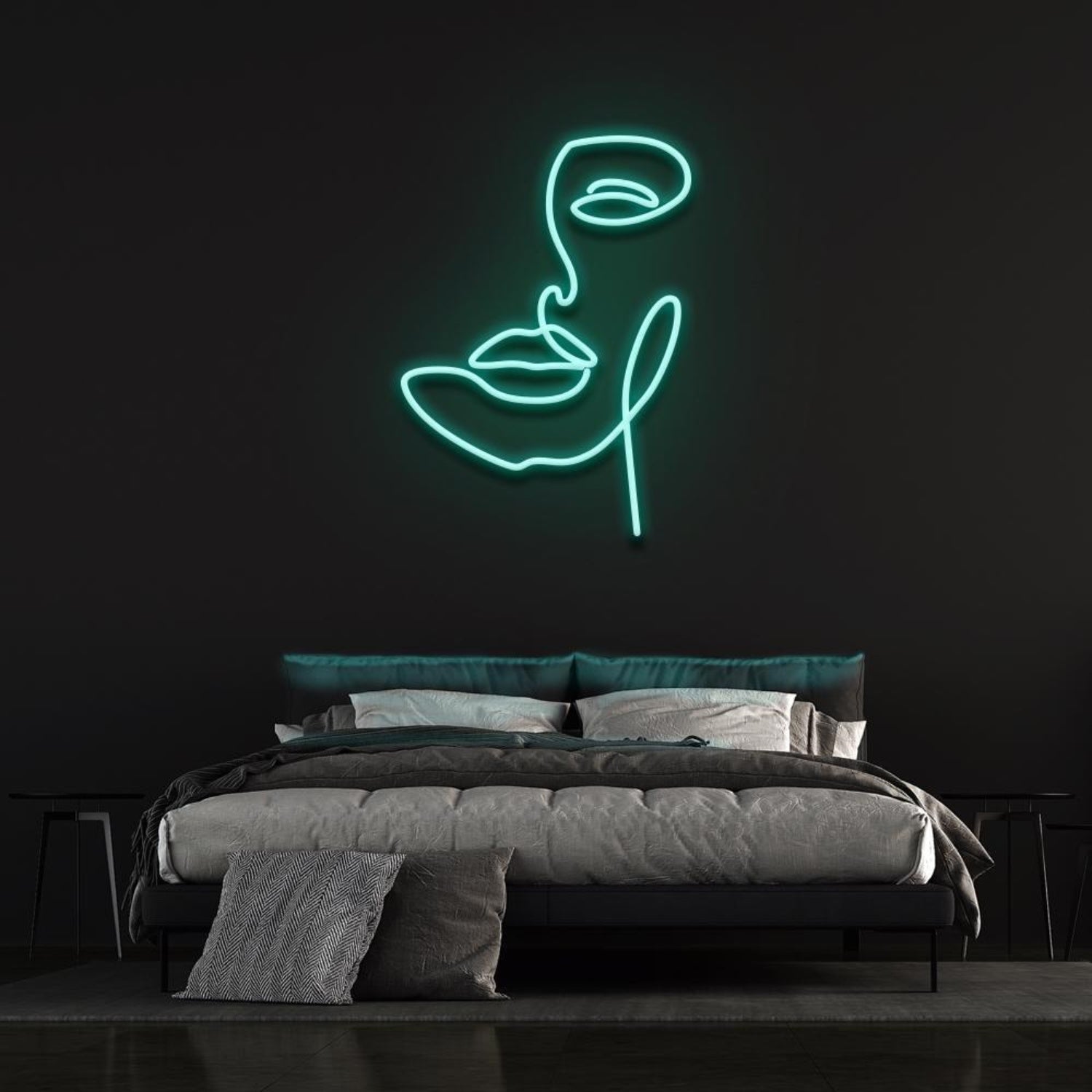Beauty Purple Abstract Face Silhouette Led Neon Sign For Bedroom Wall Decor | Shineneon
