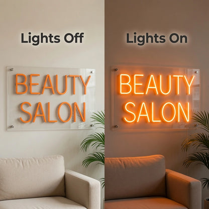 Beauty Salon Wall Decor LED Neon Sign - 06 Day Night Comparison