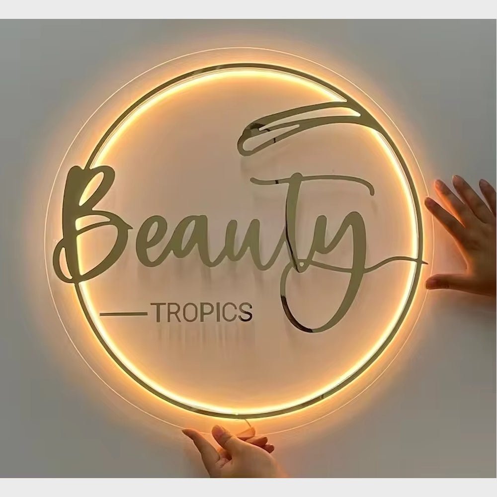 Beauty Tropics Acrylic Business Logo Sign - Shineneon