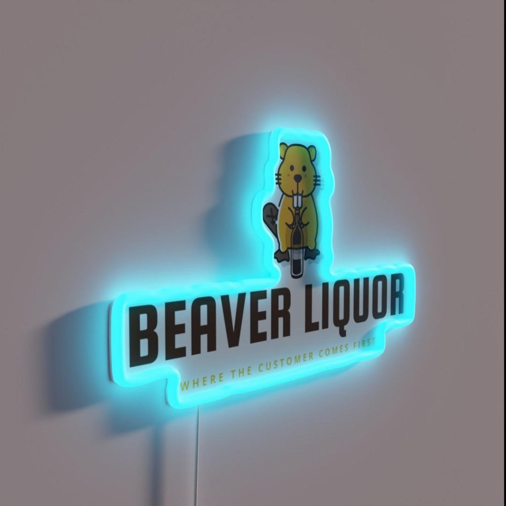 Beaver Liquor Customer Comes First Drinking Rgb Led Neon Sign - LED neon sign close-up detail