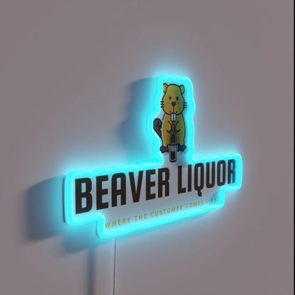 Beaver Liquor Customer Comes First Drinking Rgb Led Neon Sign - LED neon sign close-up detail