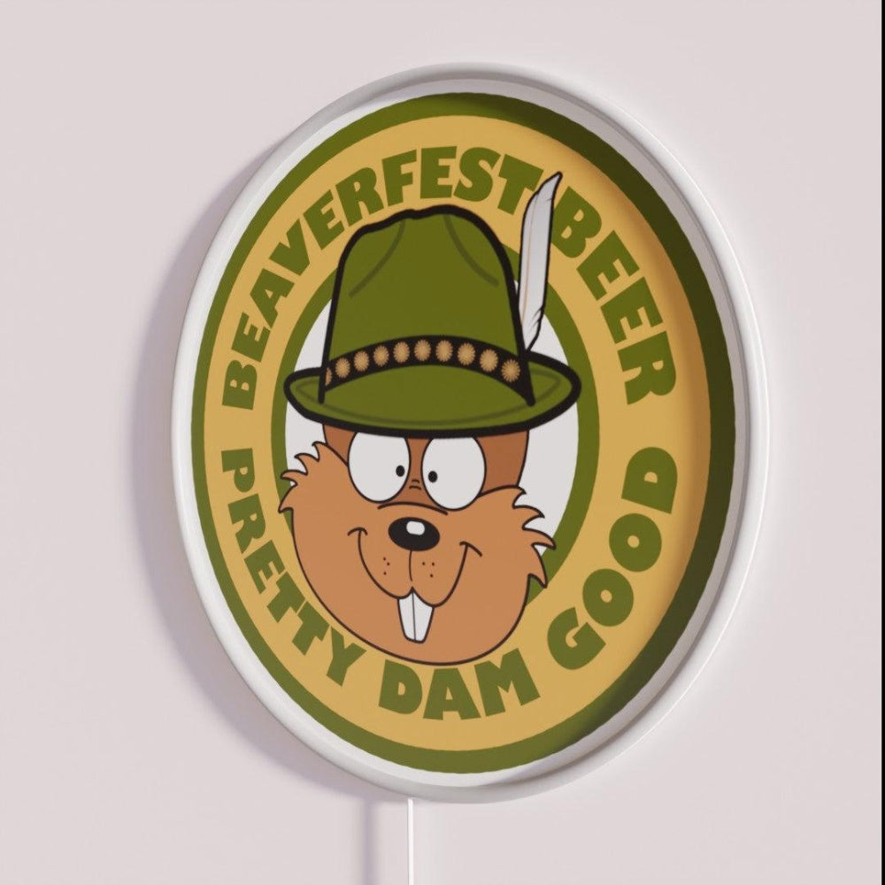 Beaverfest Beer Rgb Led Neon Sign - Neon sign mounted on wall in room