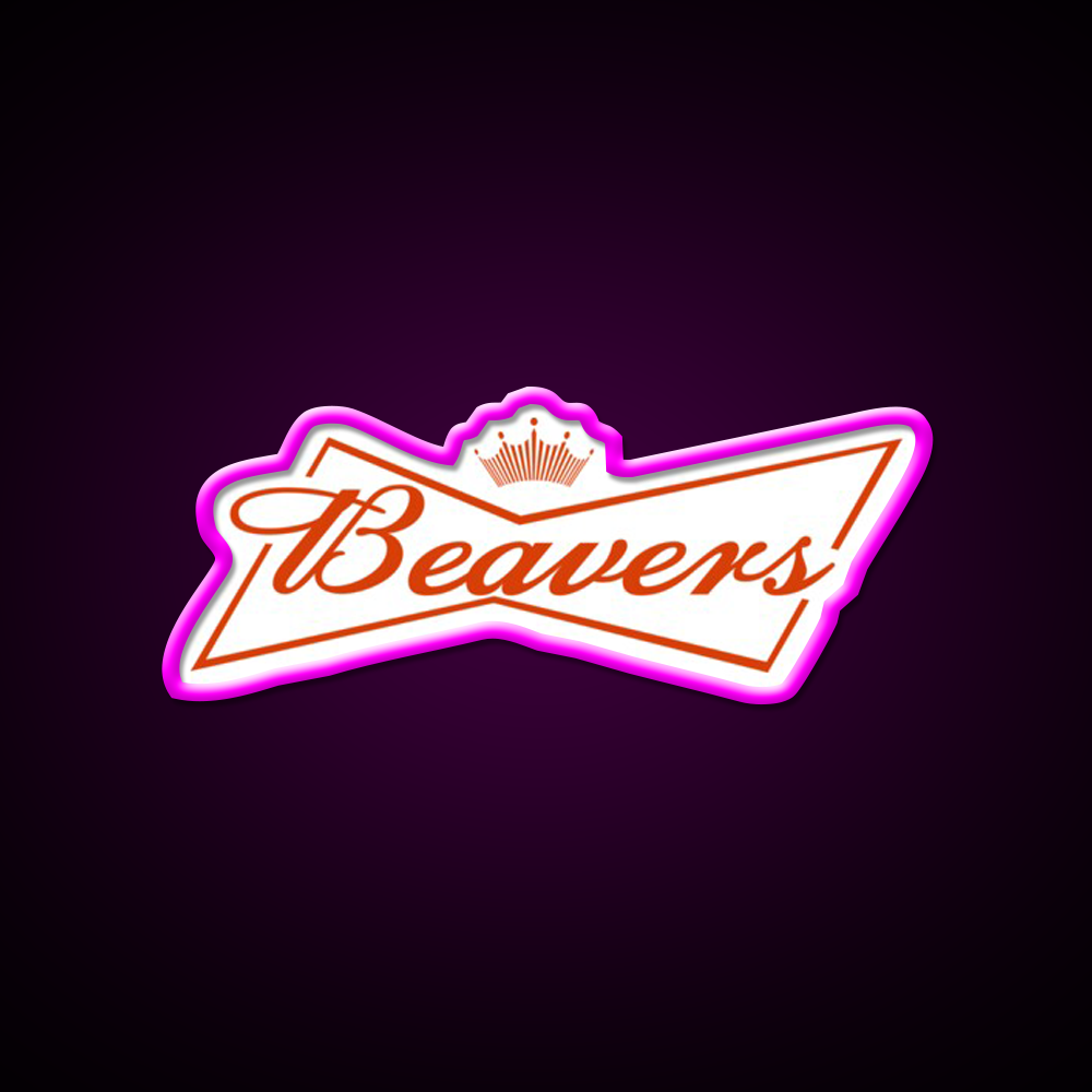 Beavers Beer Bar Decor Led Neon Sign Rgb Color - Neon sign mounted on wall in room
