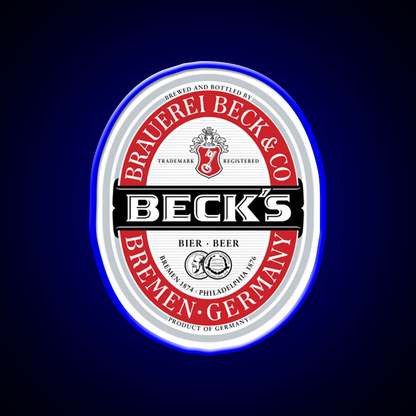 Beck Beer Logo Local Beer Brewery Logo Beer Bar Decor Led Neon Sign Rgb Color - LED neon sign view 5