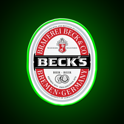 Beck Beer Logo Local Beer Brewery Logo Beer Bar Decor Led Neon Sign Rgb Color - LED neon sign view 8