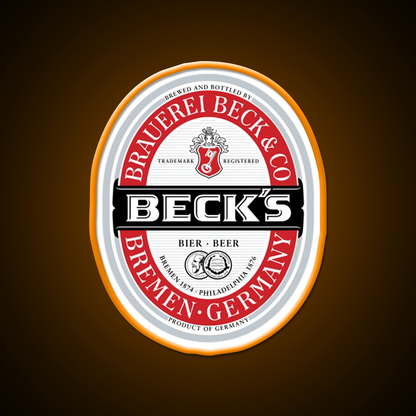 Beck Beer Logo Local Beer Brewery Logo Beer Bar Decor Led Neon Sign Rgb Color - LED neon sign view 6