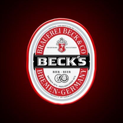 Beck Beer Logo Local Beer Brewery Logo Beer Bar Decor Led Neon Sign Rgb Color - LED neon sign view 10