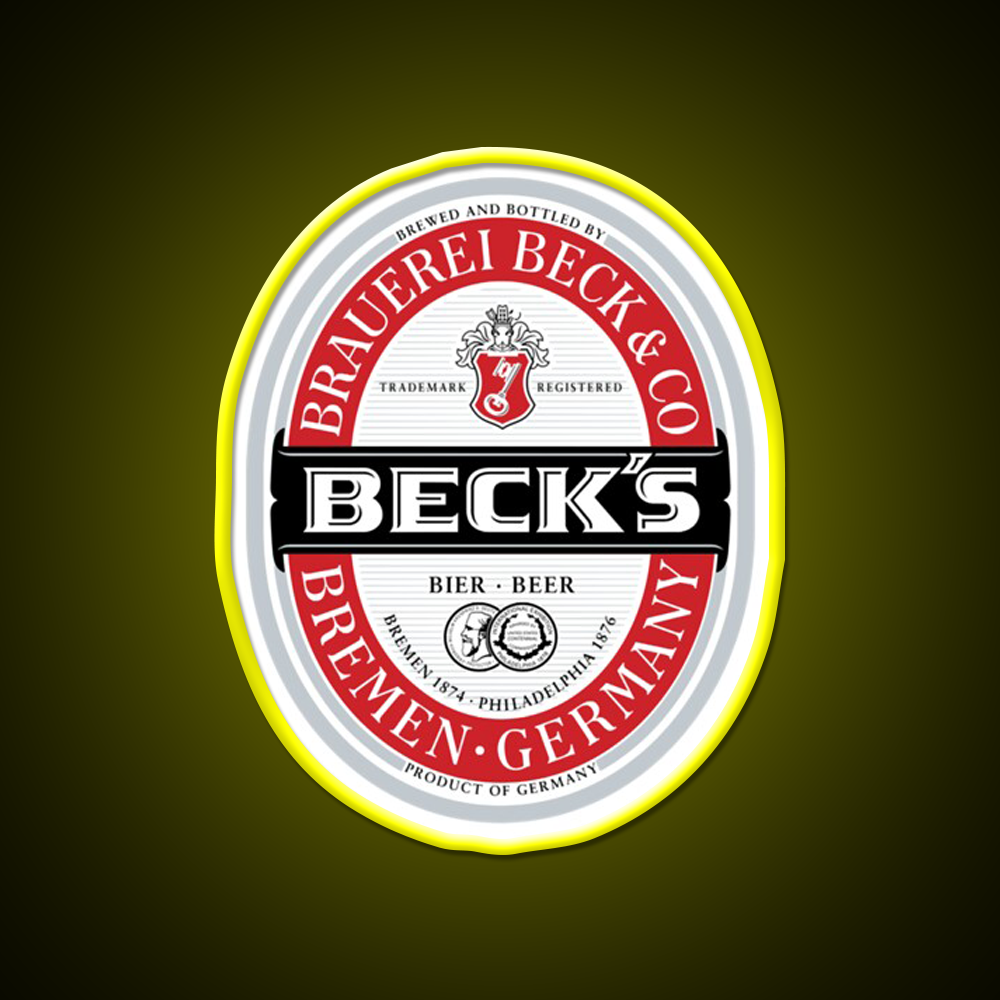 Beck Beer Logo Local Beer Brewery Logo Beer Bar Decor Led Neon Sign Rgb Color - LED neon sign view 7
