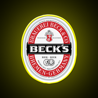 Beck Beer Logo Local Beer Brewery Logo Beer Bar Decor Led Neon Sign Rgb Color - LED neon sign view 7