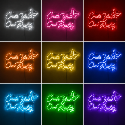 Bedroom Vertical Wall Decor LED Neon Sign Home Art color grid