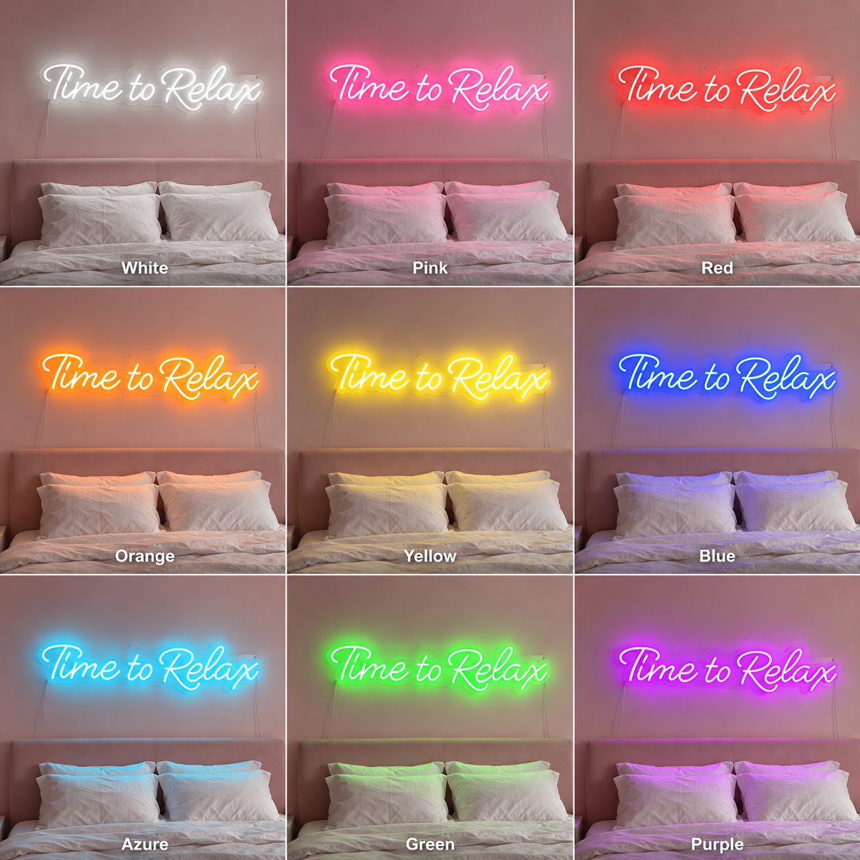 Bedroom Wall Decor LED Neon Sign Home Art color grid