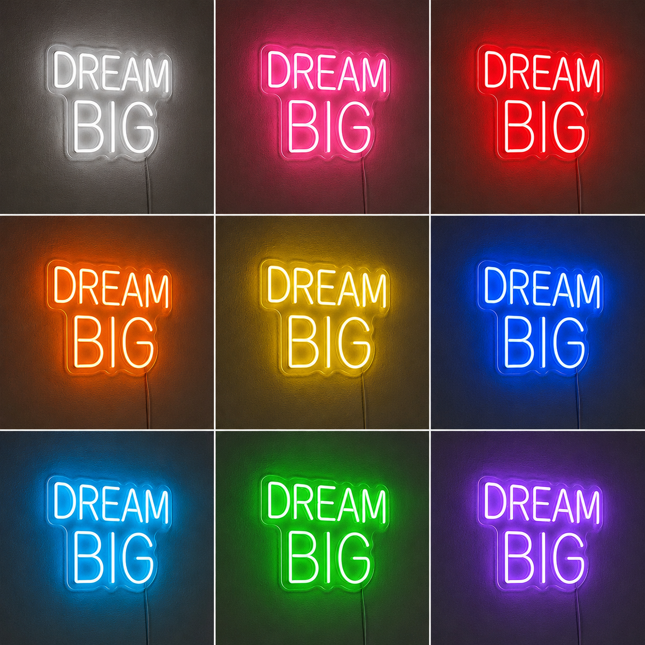 Bedroom Wall Decor Outline Art Home LED Neon Sign color grid